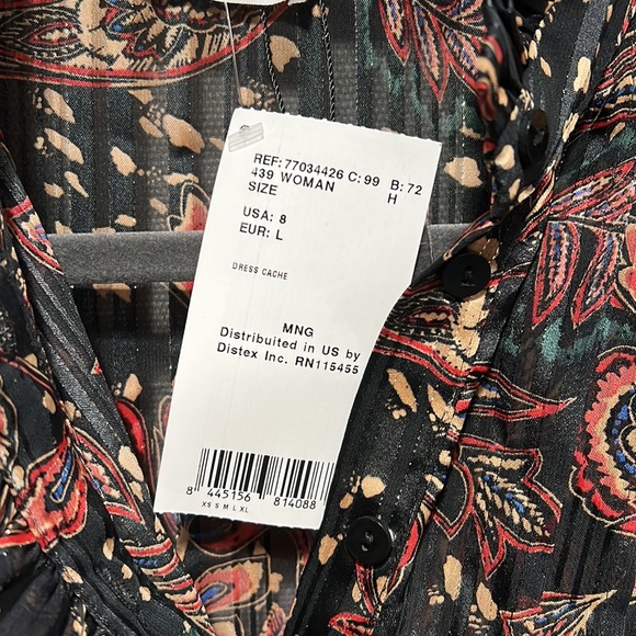 New Mango floral mini dress with lurex - Picture 2 of 5